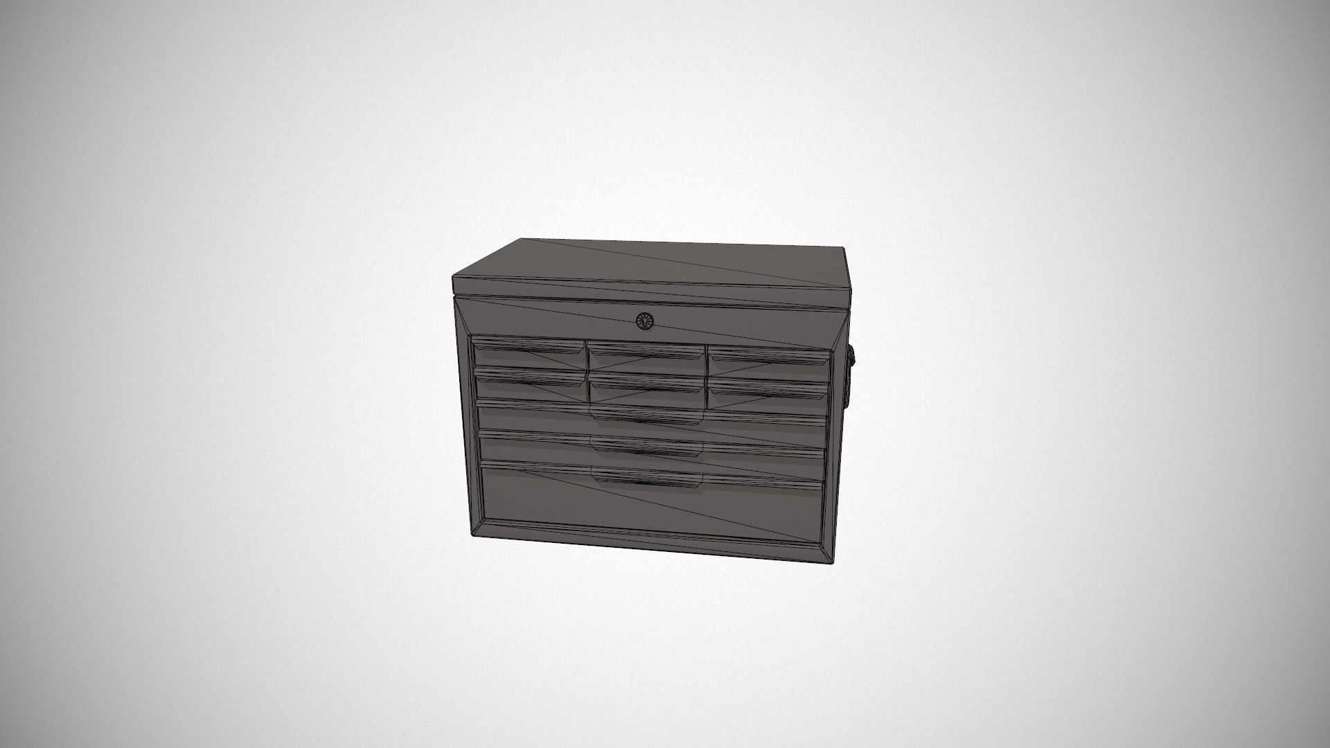 Yellow Tool Chest Low-poly 3D model_23