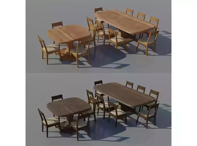 SET Tables with Chairs PBR