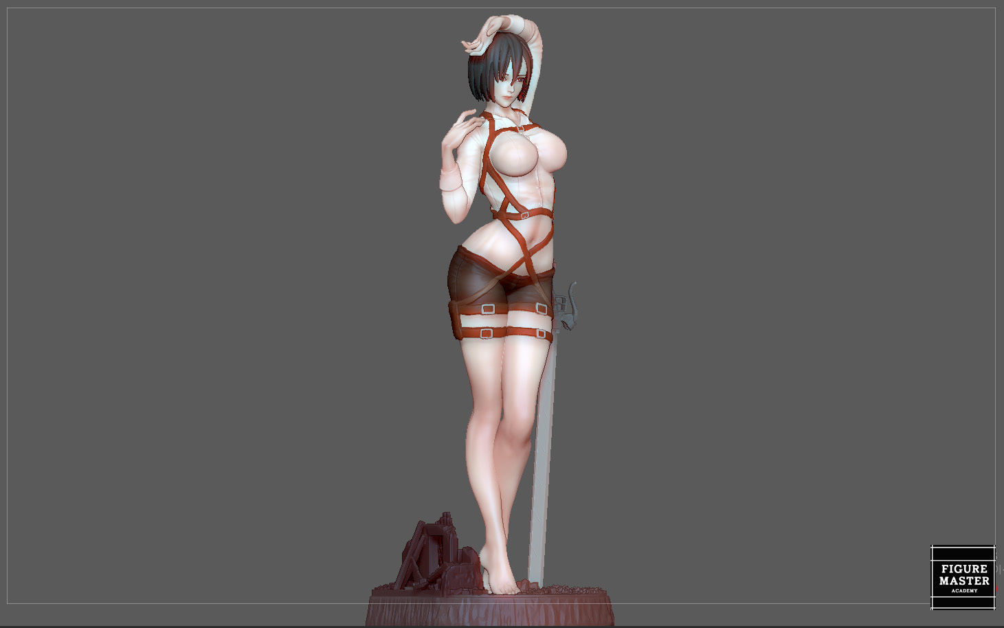 MIKASA ACKERMAN ATTACK ON TITIAN ANIME GIRL CHARACTER 3D print model_4
