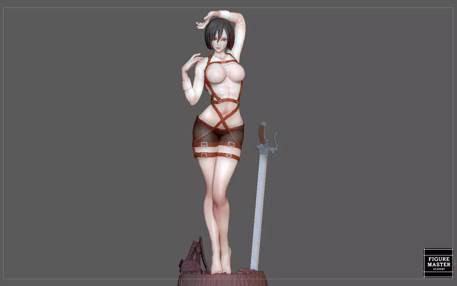 MIKASA ACKERMAN ATTACK ON TITIAN ANIME GIRL CHARACTER 3D print model_0