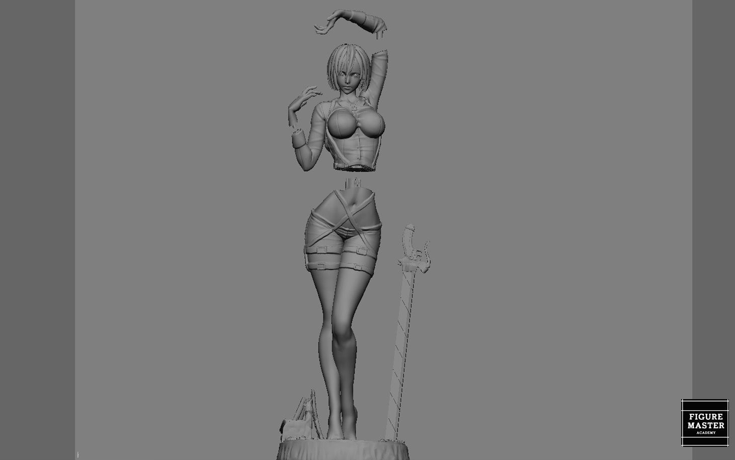MIKASA ACKERMAN ATTACK ON TITIAN ANIME GIRL CHARACTER 3D print model_22