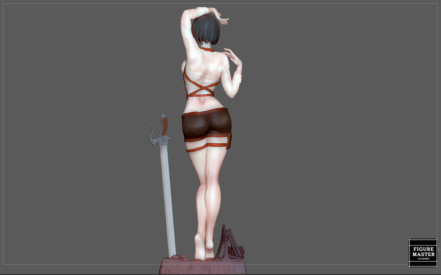 MIKASA ACKERMAN ATTACK ON TITIAN ANIME GIRL CHARACTER 3D print model_20