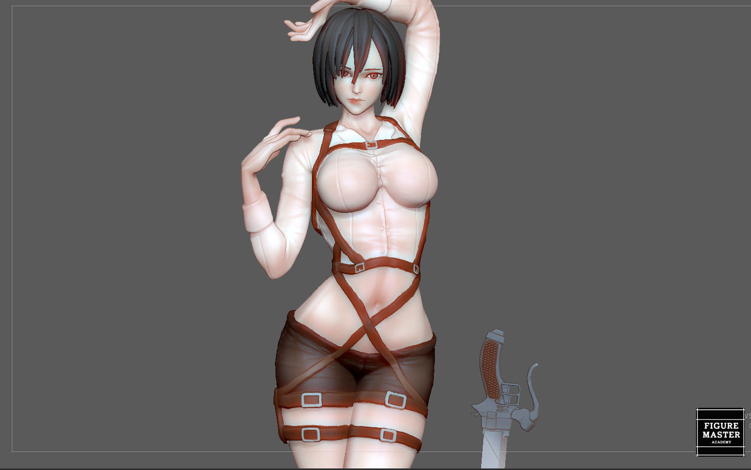 MIKASA ACKERMAN ATTACK ON TITIAN ANIME GIRL CHARACTER 3D print model_1