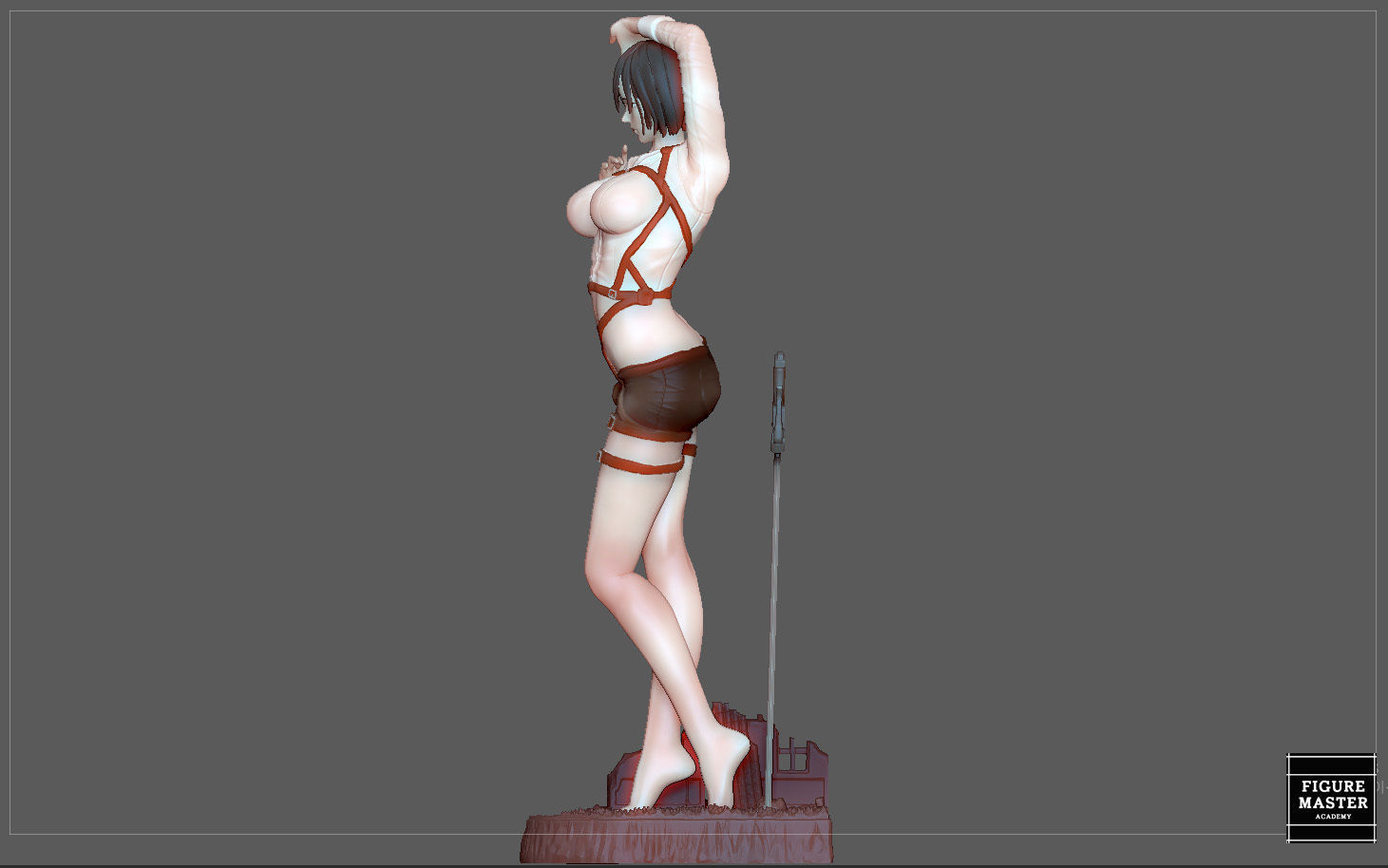 MIKASA ACKERMAN ATTACK ON TITIAN ANIME GIRL CHARACTER 3D print model_21