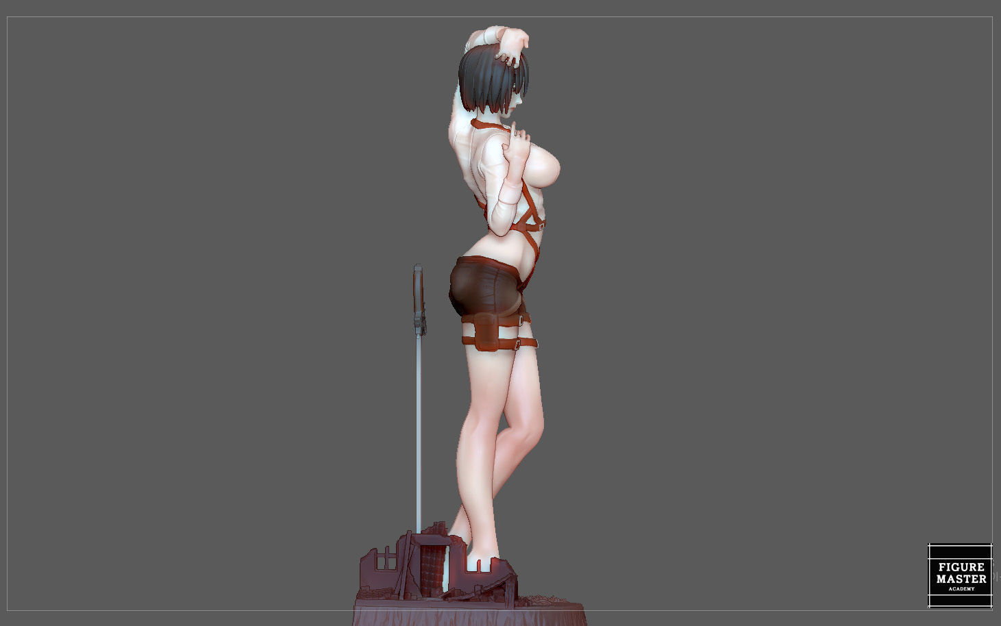 MIKASA ACKERMAN ATTACK ON TITIAN ANIME GIRL CHARACTER 3D print model_19