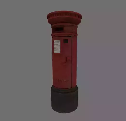 UK Post Box  Low-poly 3D model