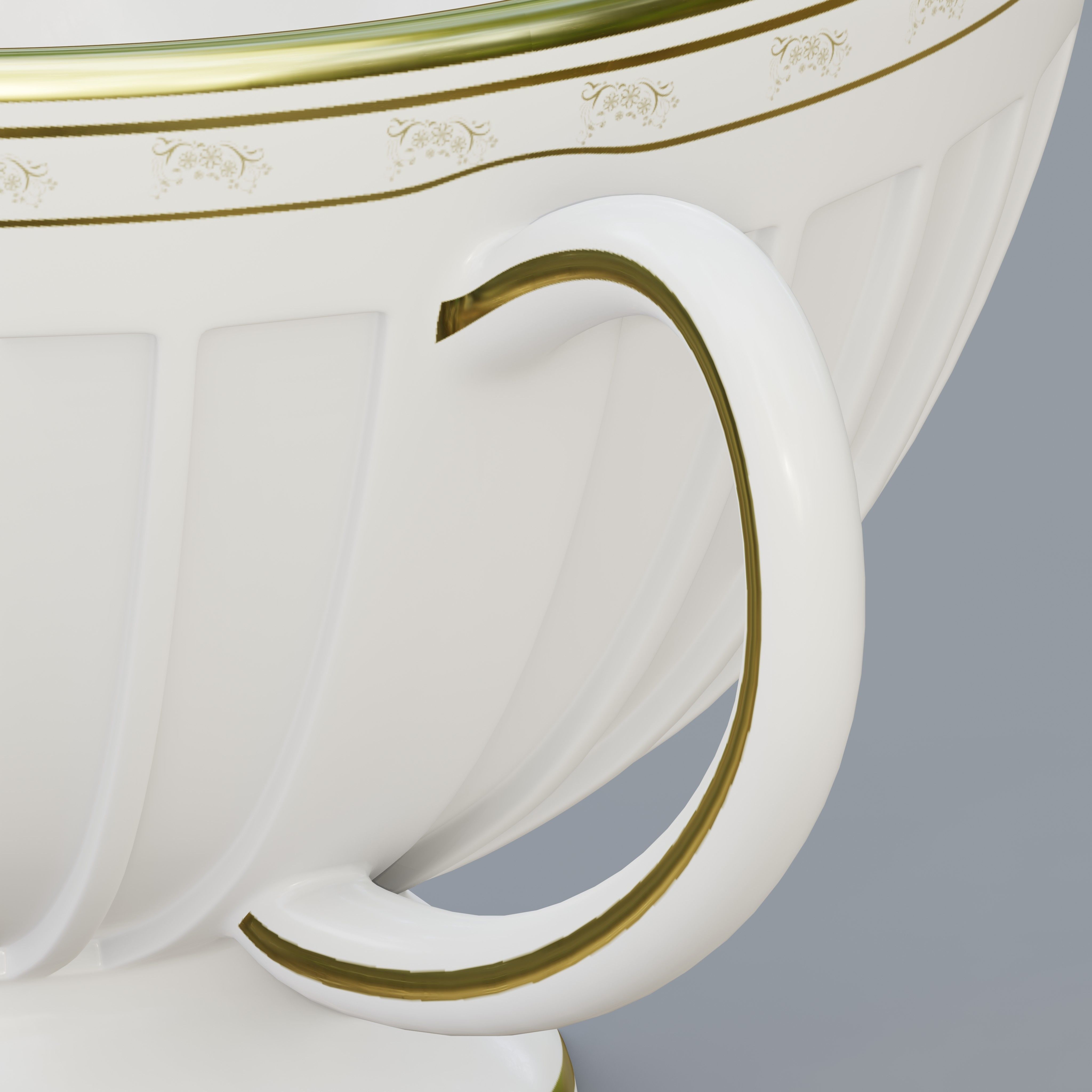 Fluted teacup 3D model_2