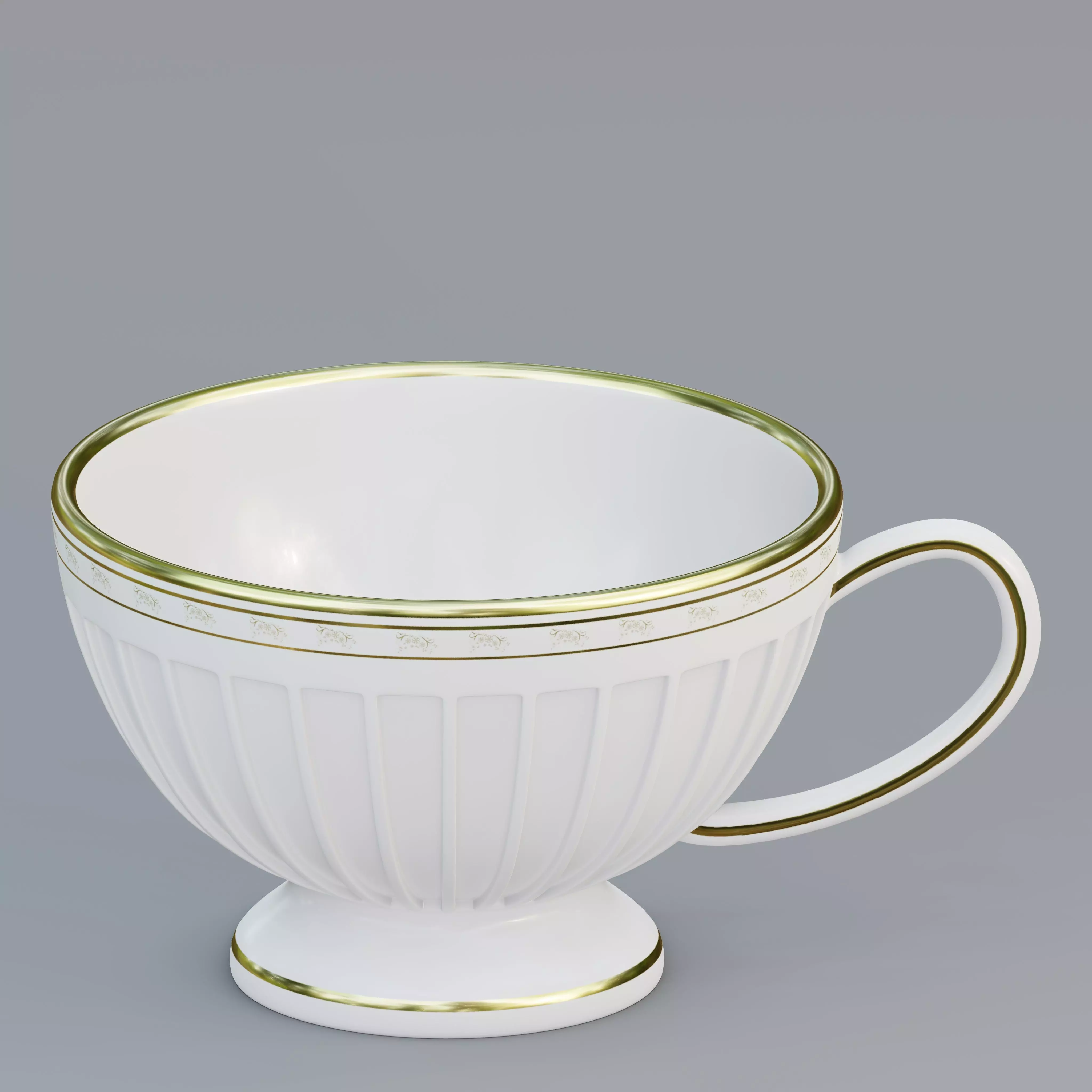 Fluted teacup 3D model_0