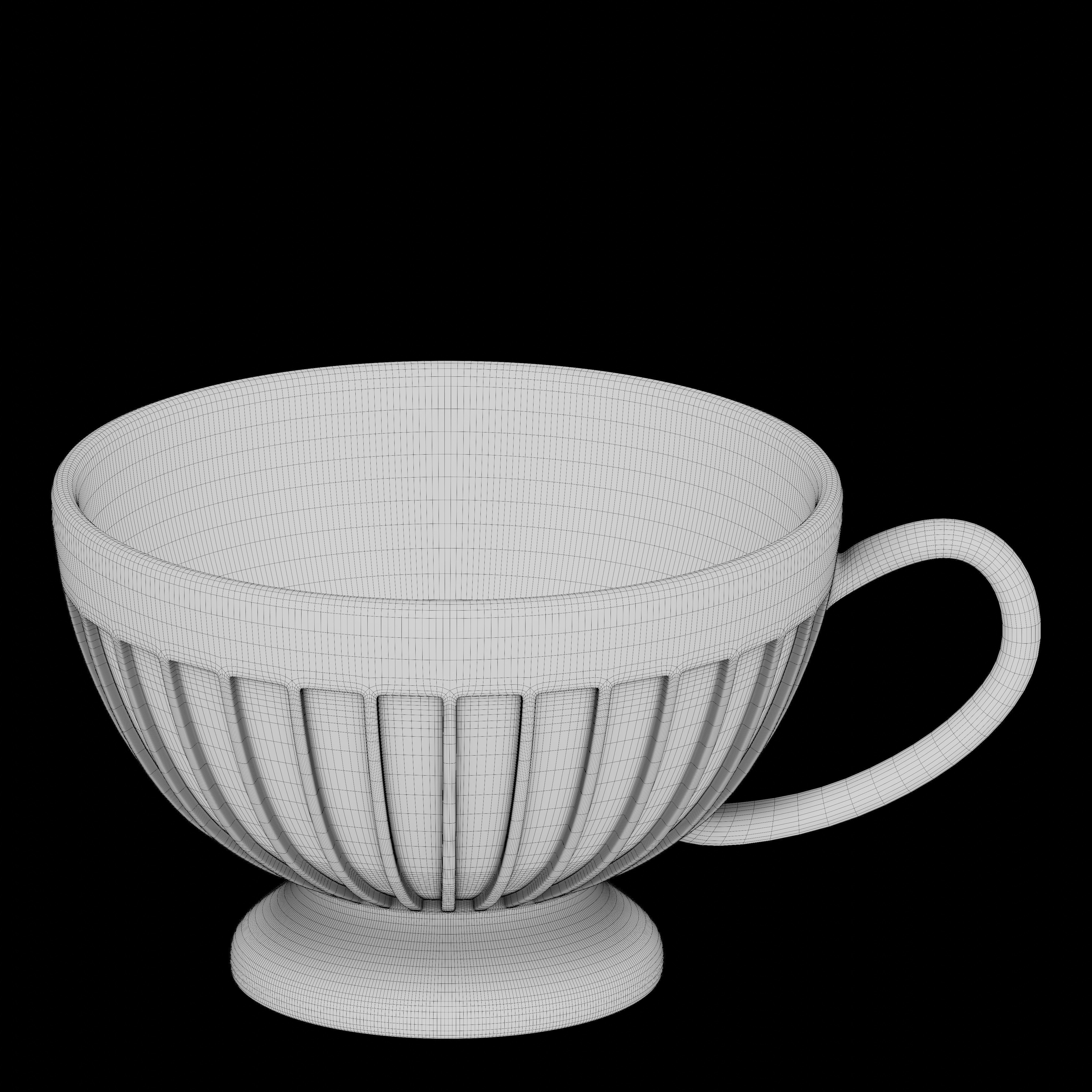 Fluted teacup 3D model_4