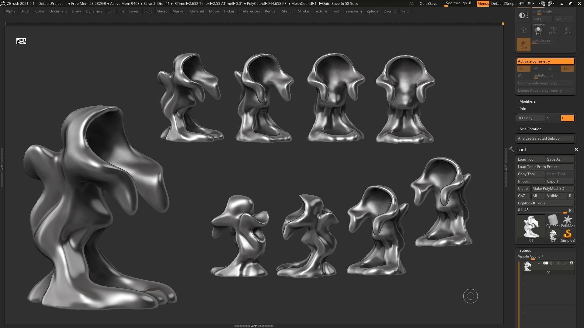 Modern Abstract Decorative sculpture 3d print model 59 3D print model_4