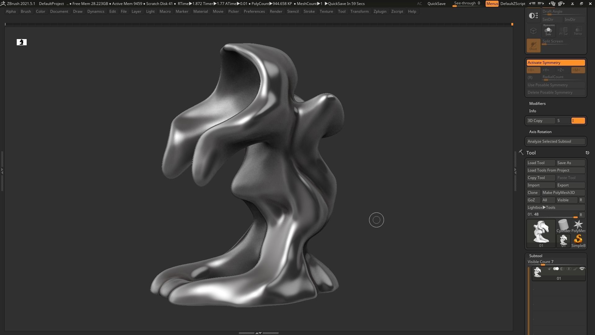 Modern Abstract Decorative sculpture 3d print model 59 3D print model_6