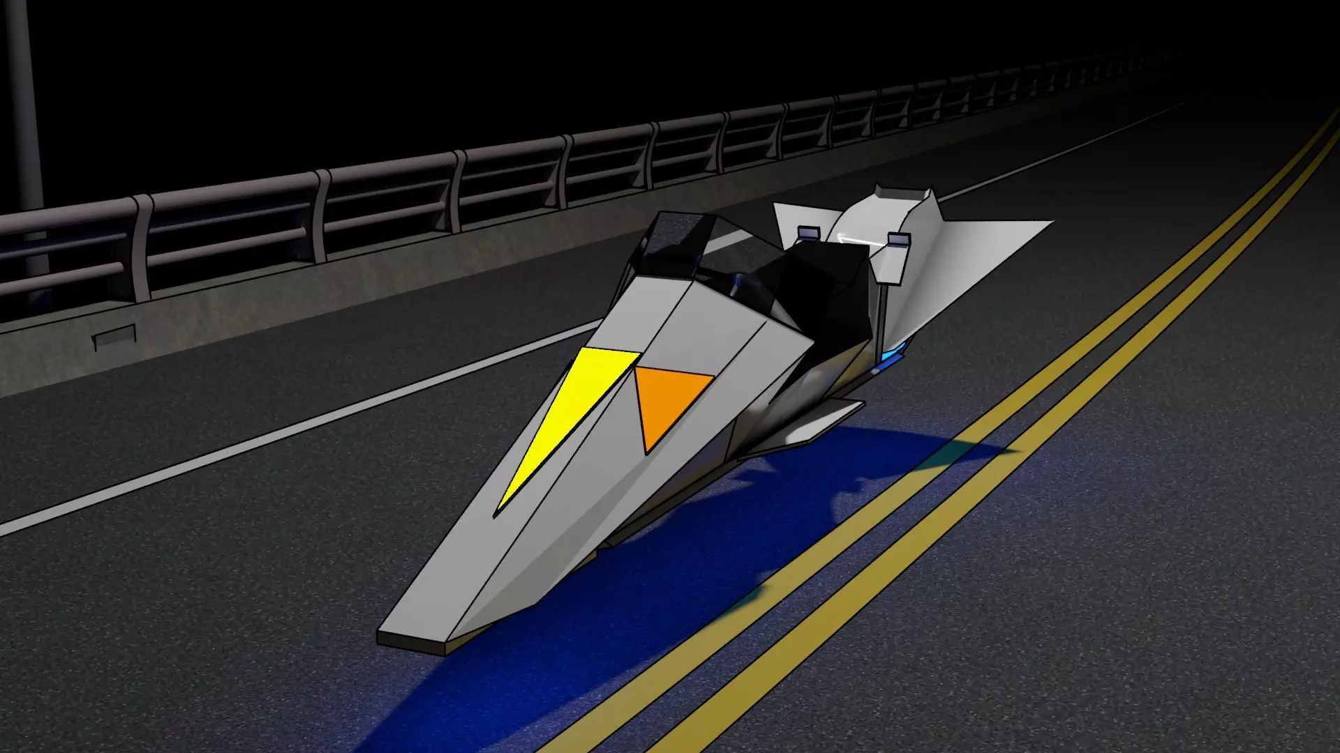 future motorbike Low-poly 3D model_0