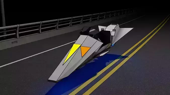 future motorbike Low-poly 3D model