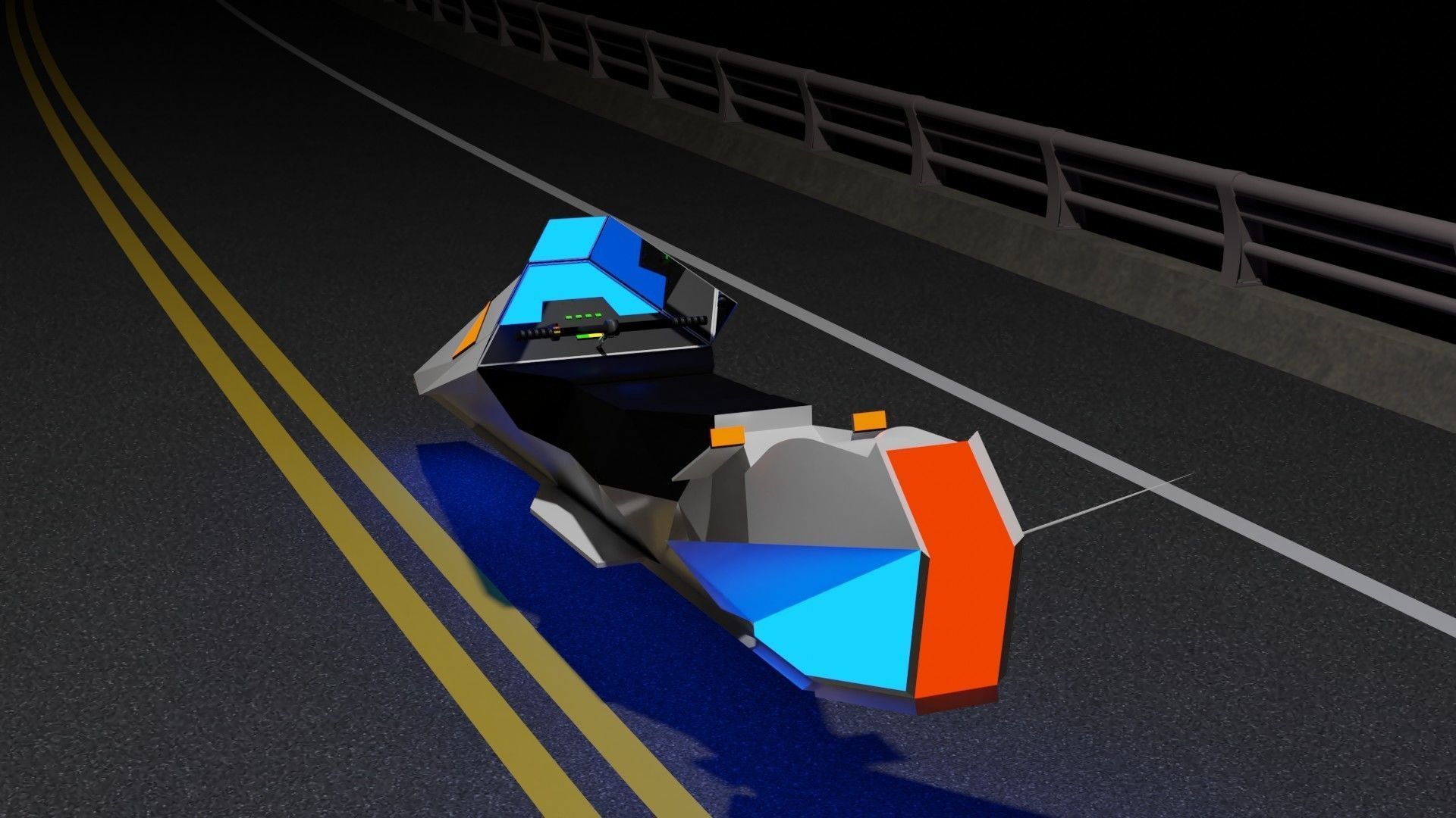 future motorbike Low-poly 3D model_5