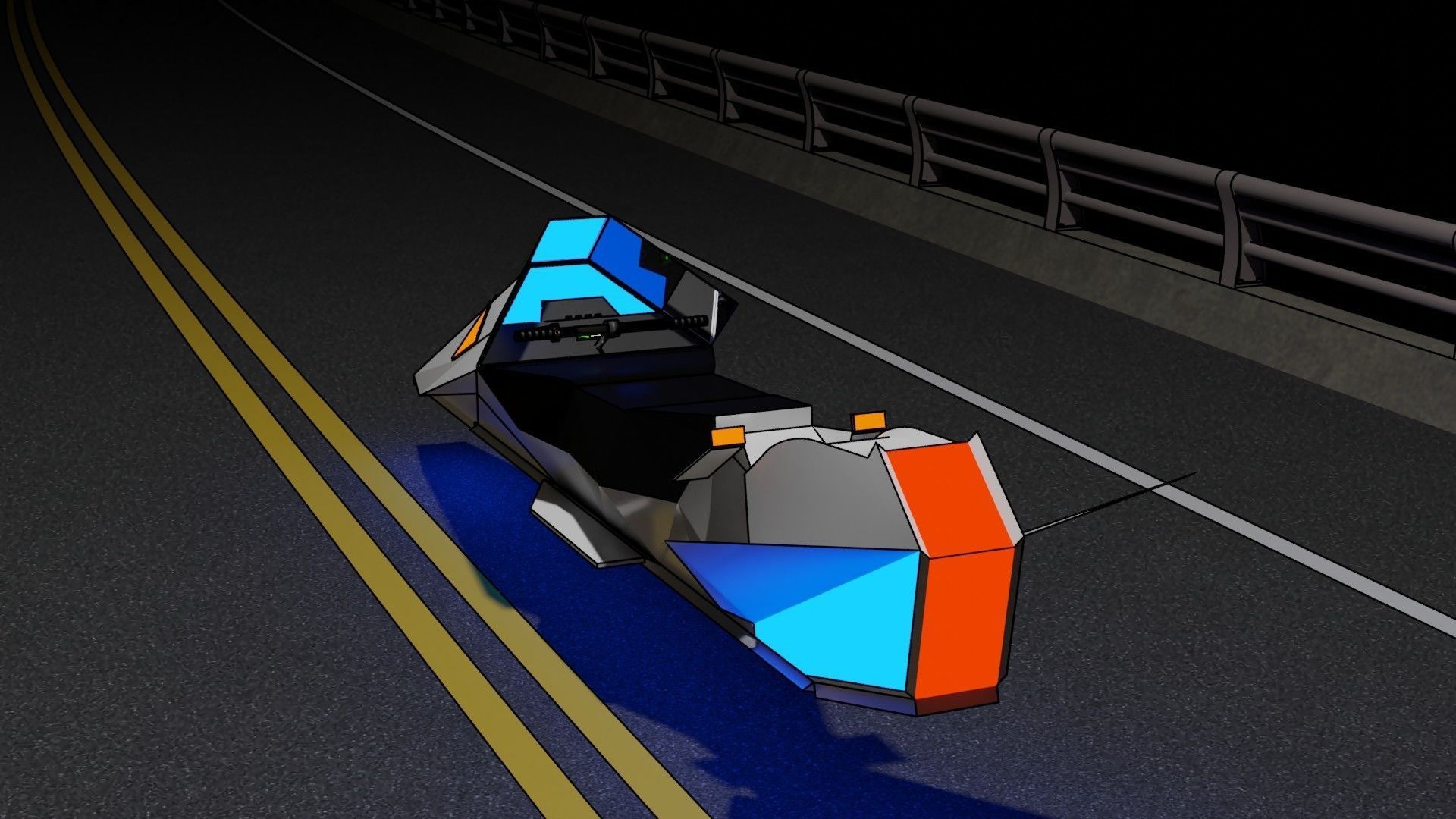 future motorbike Low-poly 3D model_4