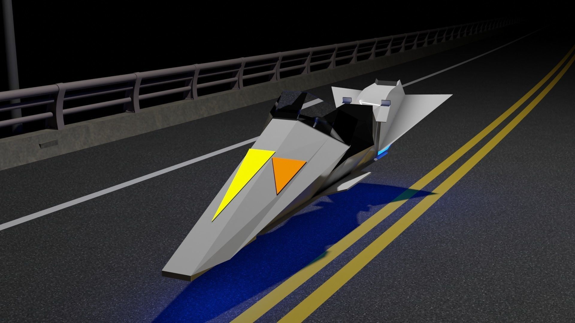 future motorbike Low-poly 3D model_1