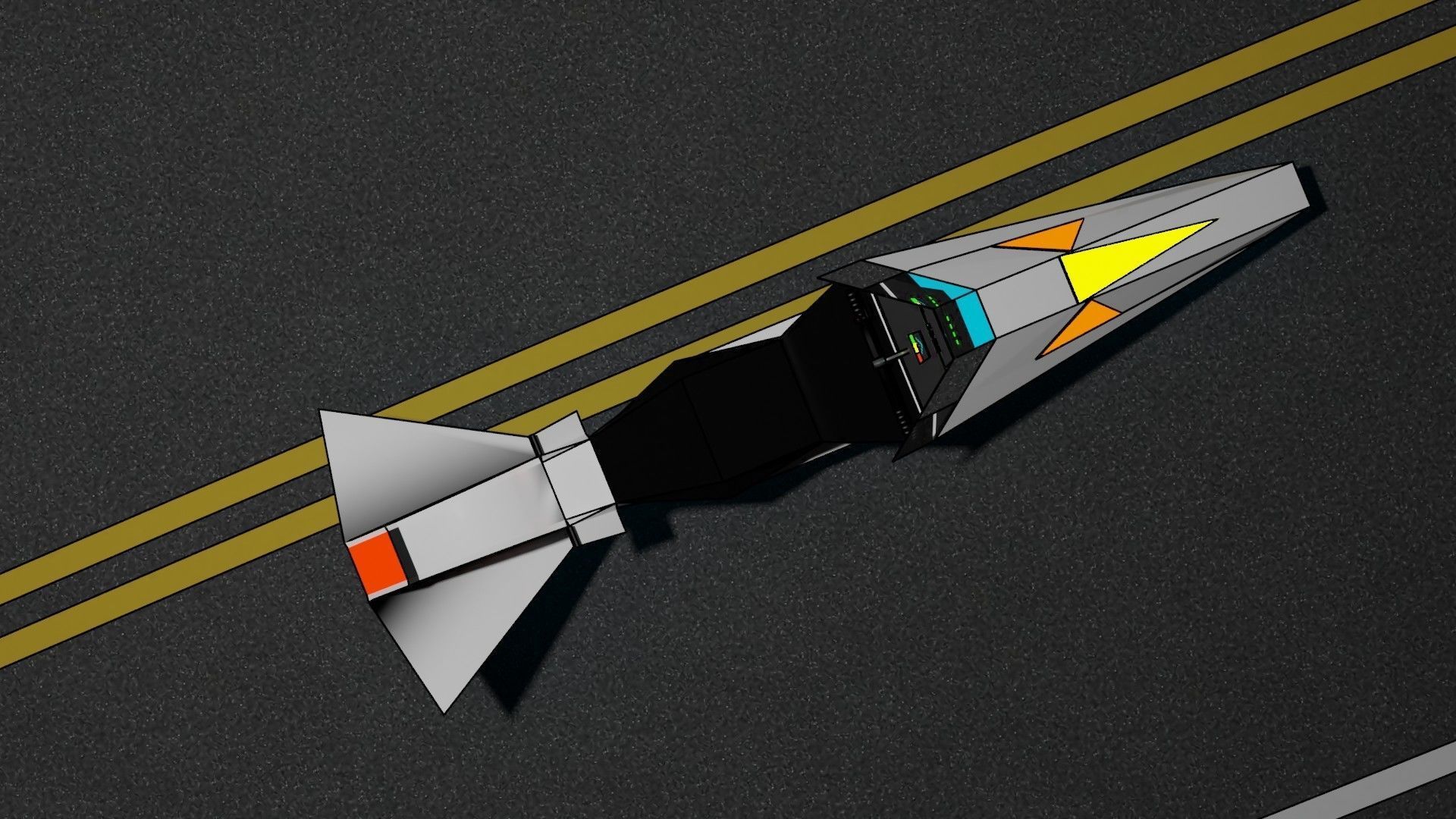 future motorbike Low-poly 3D model_11