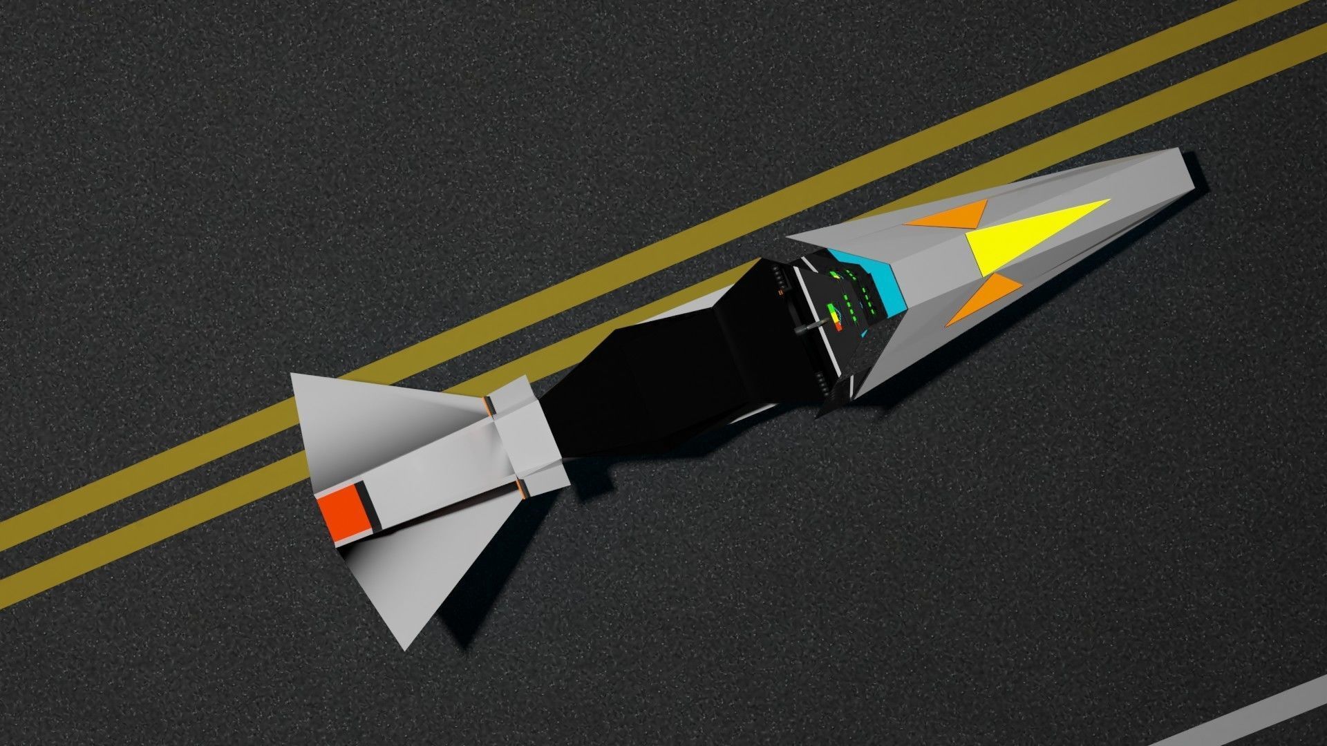 future motorbike Low-poly 3D model_14