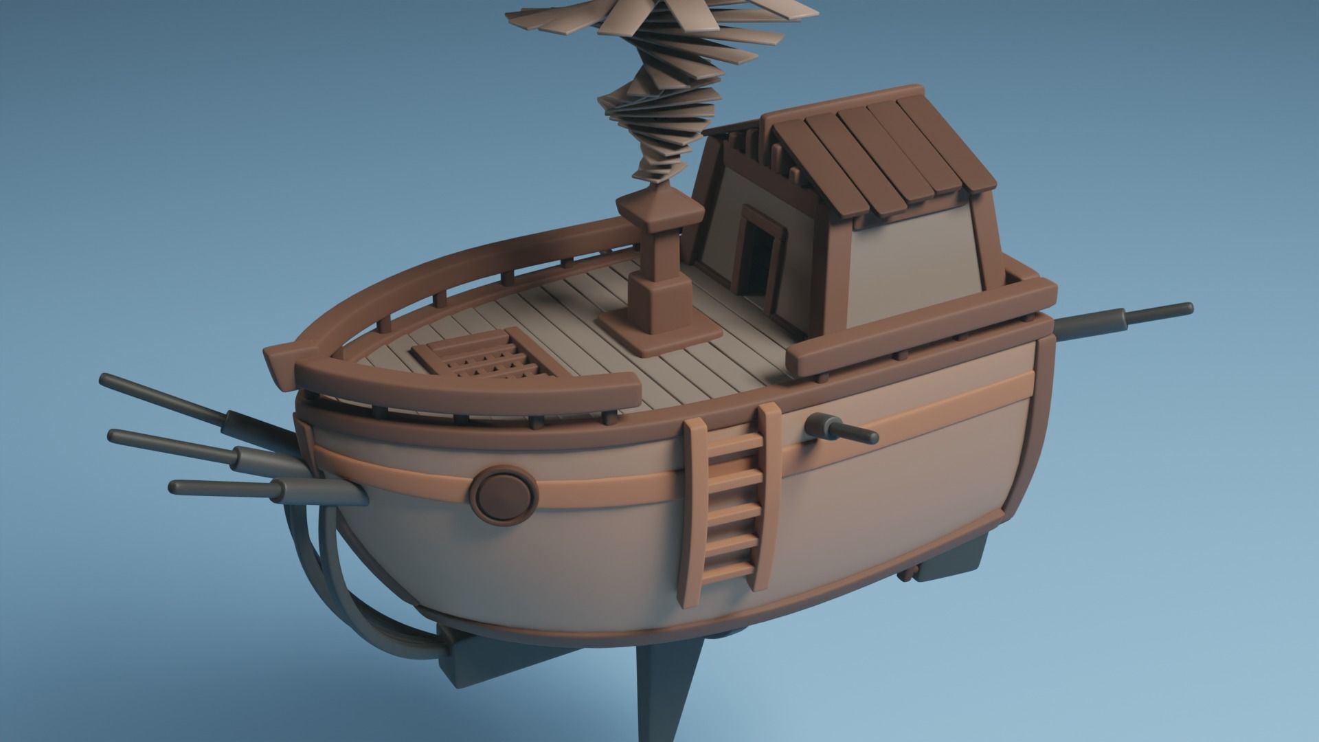 Stylized Boat 3D model_1