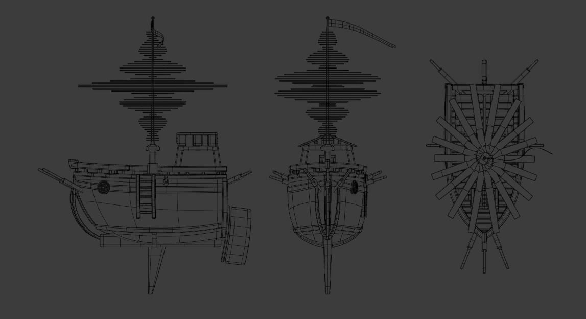 Stylized Boat 3D model_4