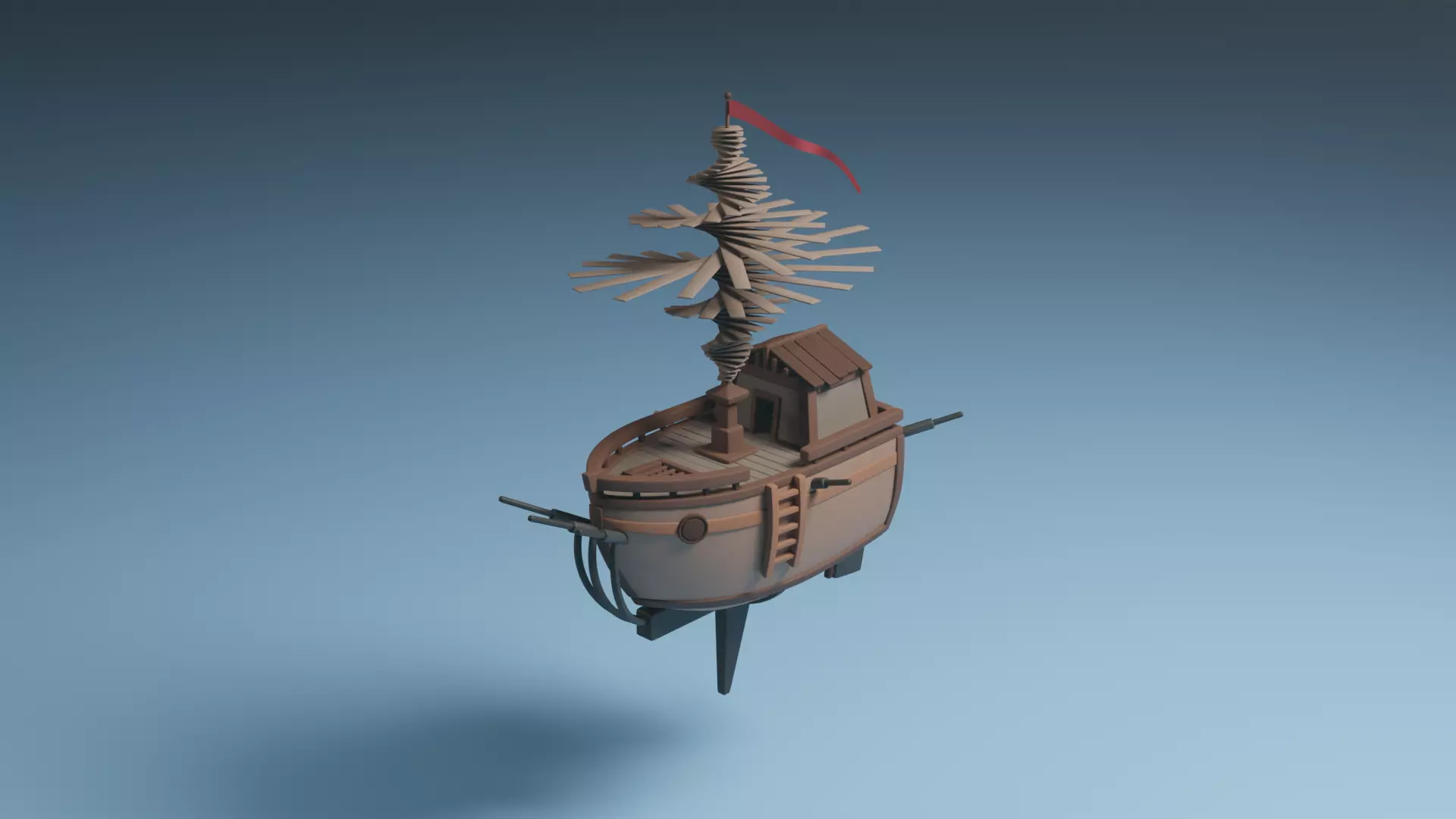 Stylized Boat 3D model_0