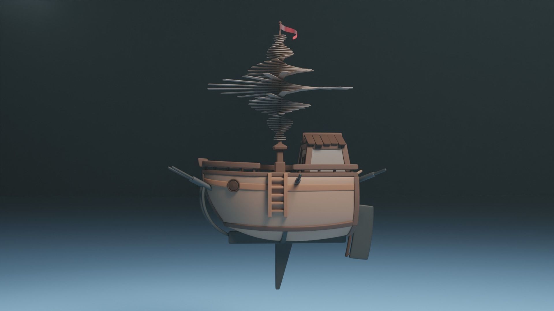 Stylized Boat 3D model_2