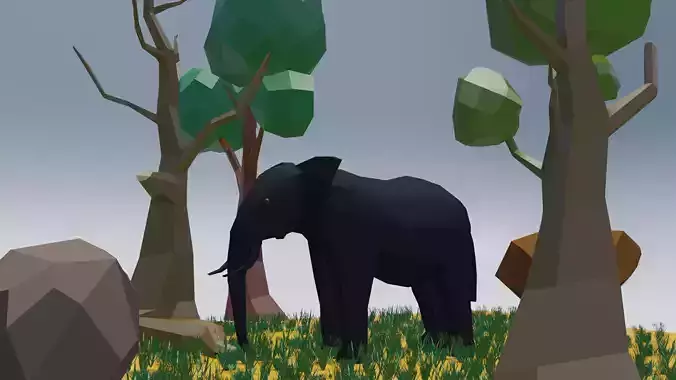 Low poly Elephant