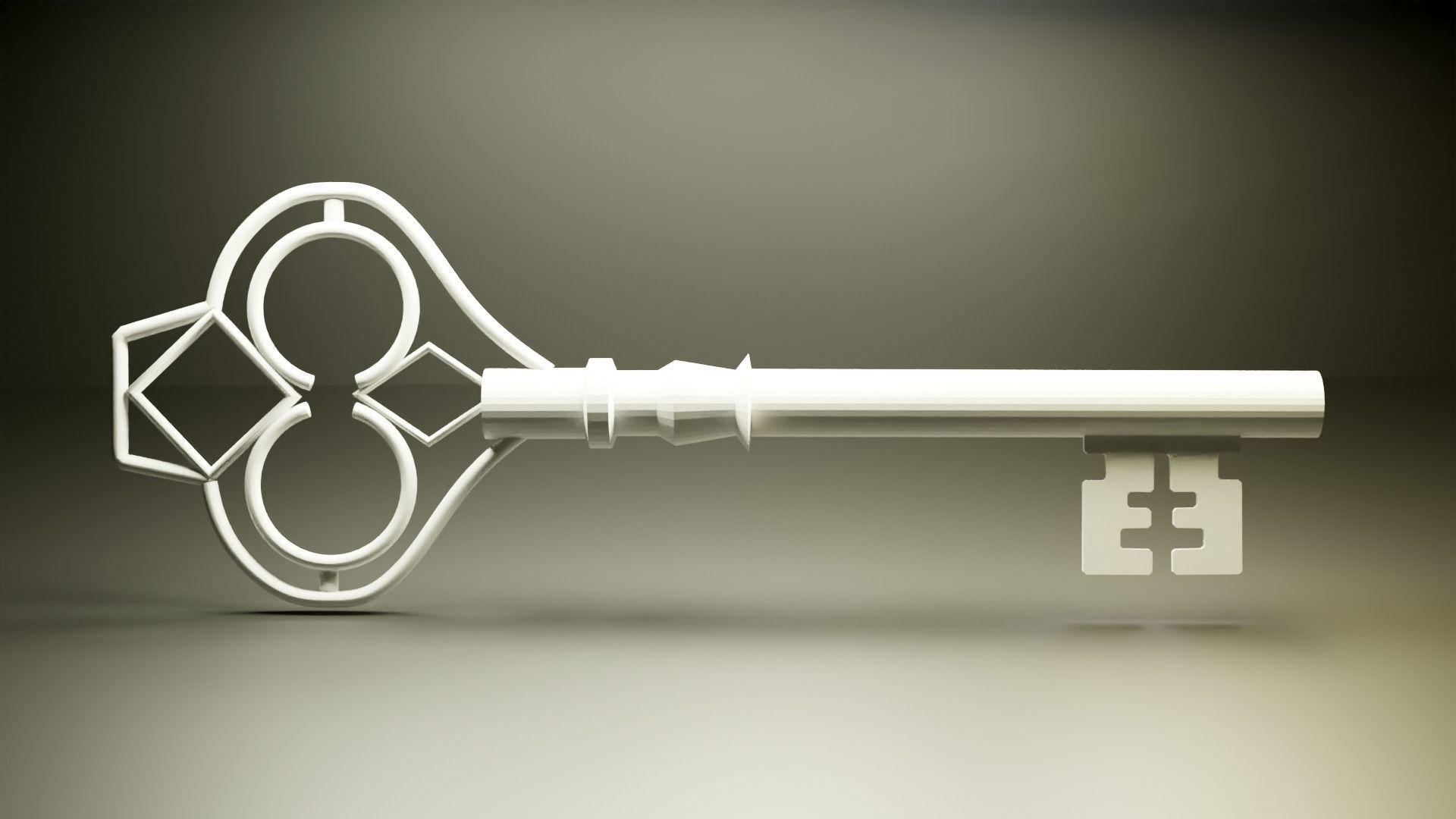 Old key  3D print model_3