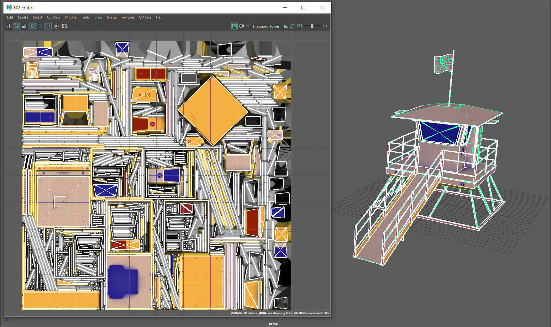 Lifeguard tower Low-poly 3D model_14