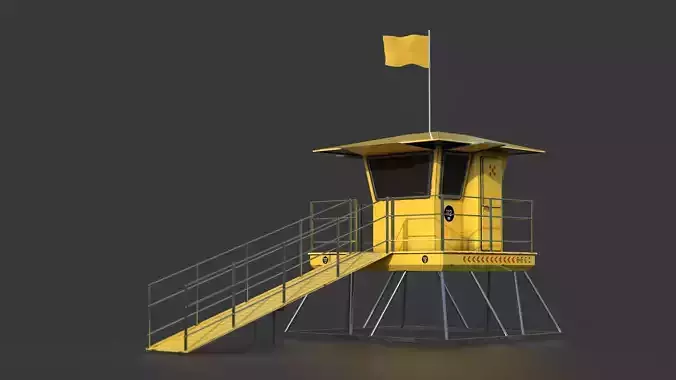 Lifeguard tower Low-poly 3D model