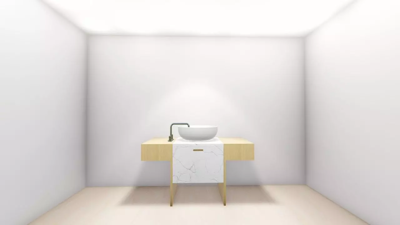 VANITY bathroom with sink and mirror 3D model_0