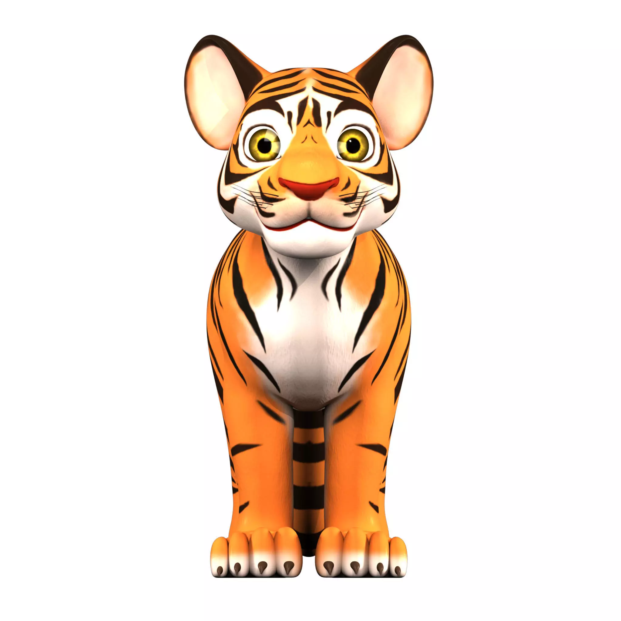 Cartoon Tiger 3D Low-poly 3D model