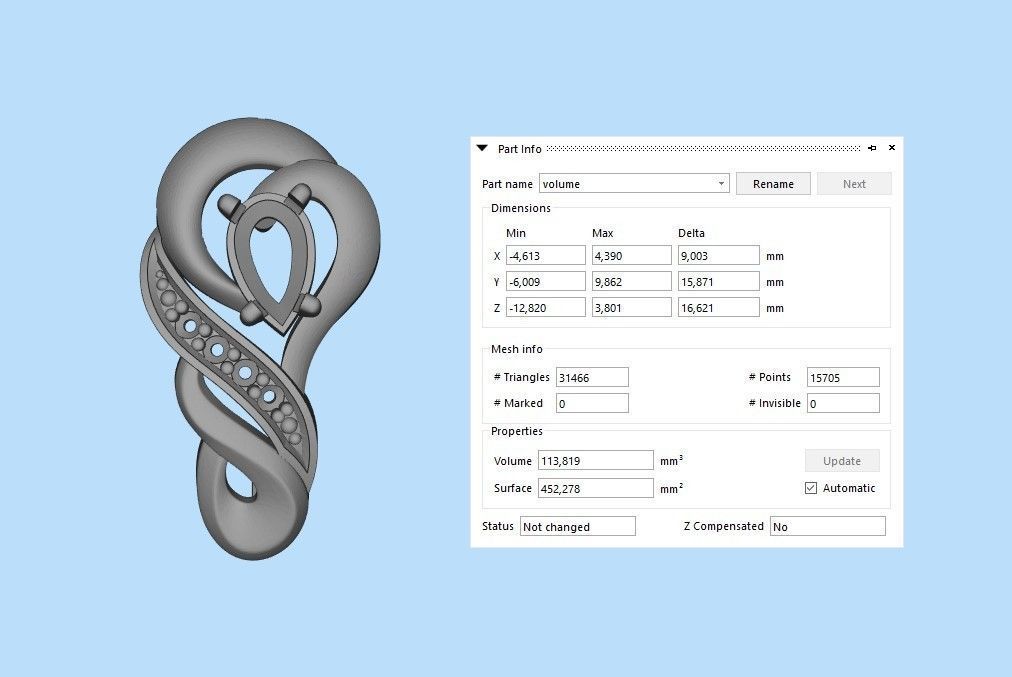 Women earrings with gems CAD 3dm stl 3D print model_11