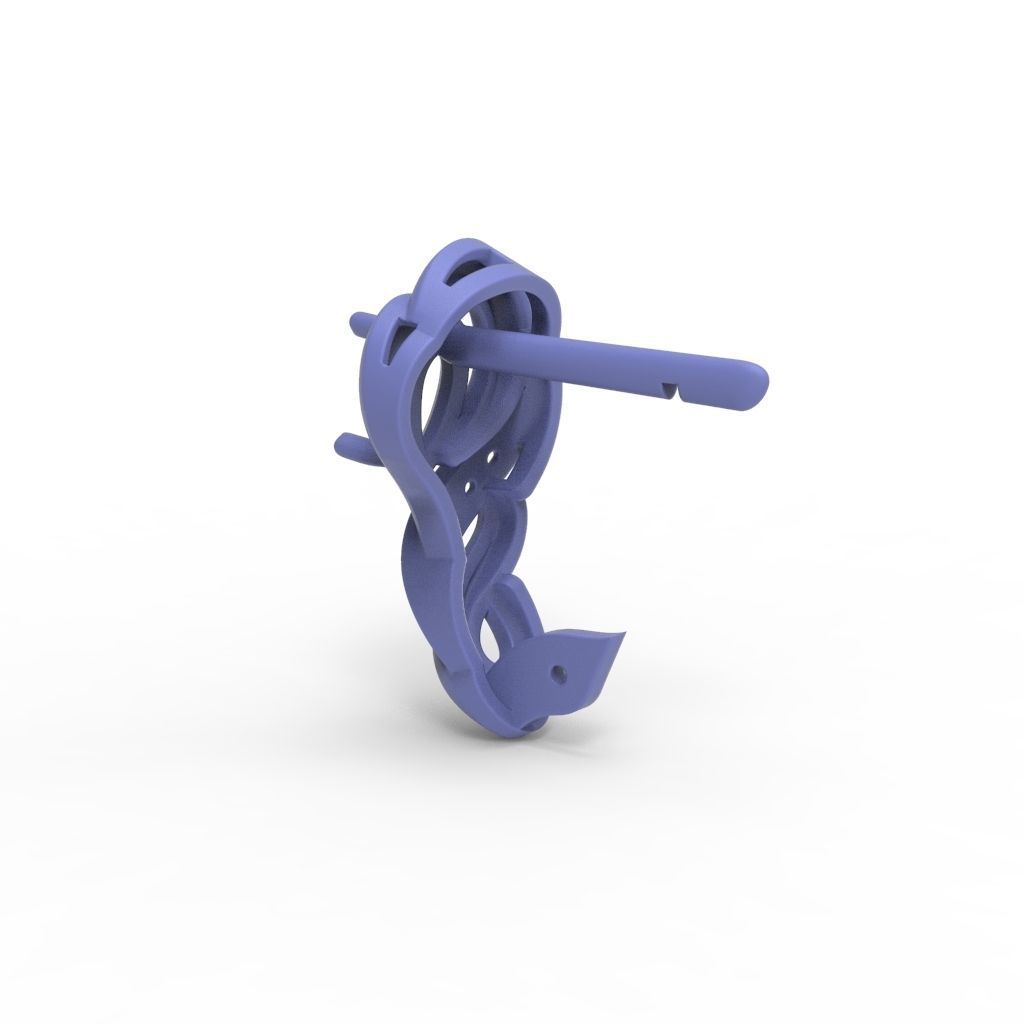 Women earrings with gems CAD 3dm stl 3D print model_25