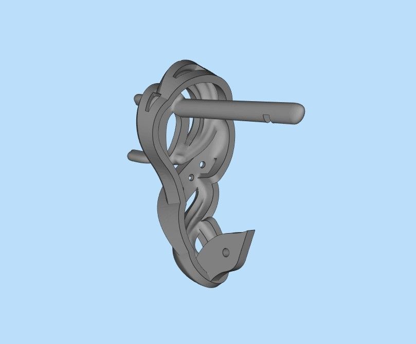 Women earrings with gems CAD 3dm stl 3D print model_38