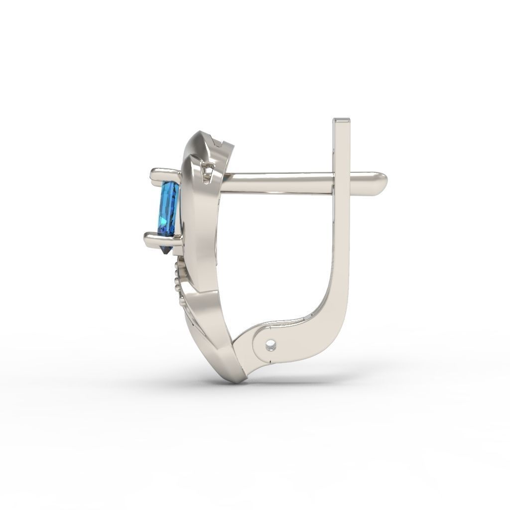 Women earrings with gems CAD 3dm stl 3D print model_18