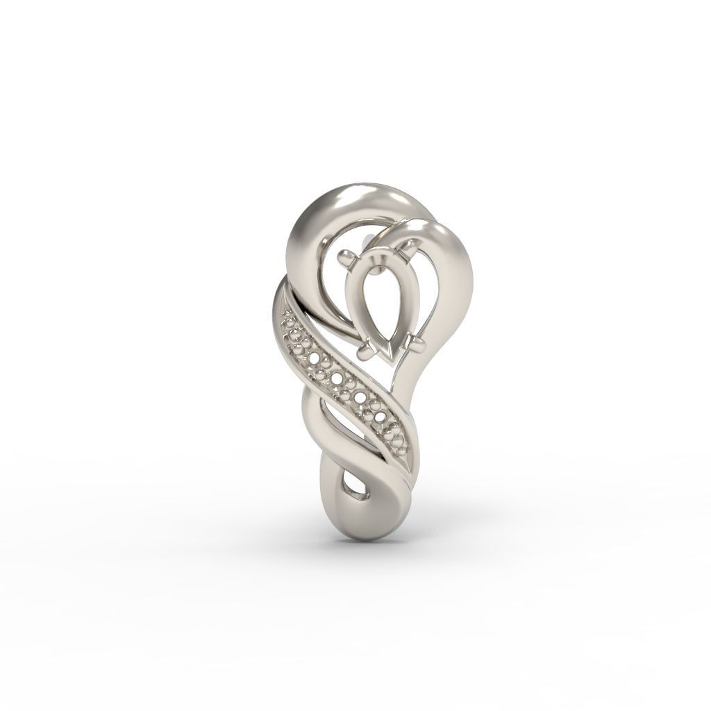 Women earrings with gems CAD 3dm stl 3D print model_22