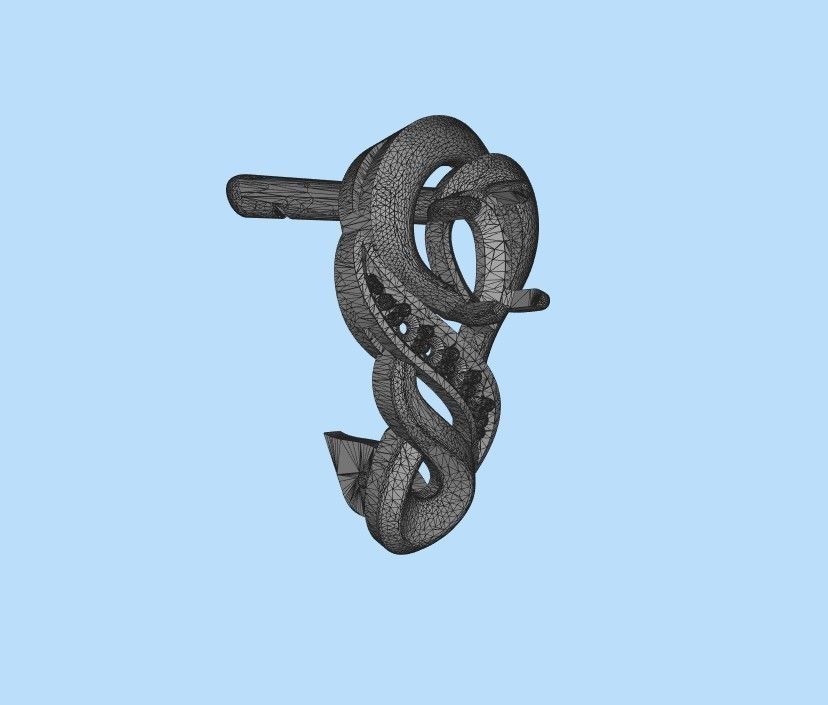 Women earrings with gems CAD 3dm stl 3D print model_40