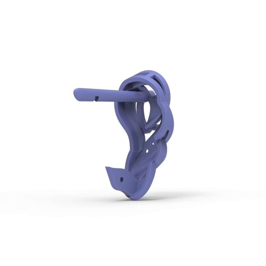 Women earrings with gems CAD 3dm stl 3D print model_27