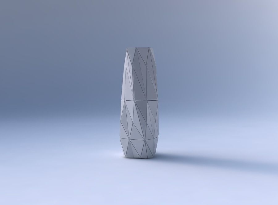 Vase twisted rectangle with triangle plates 3D print model_4