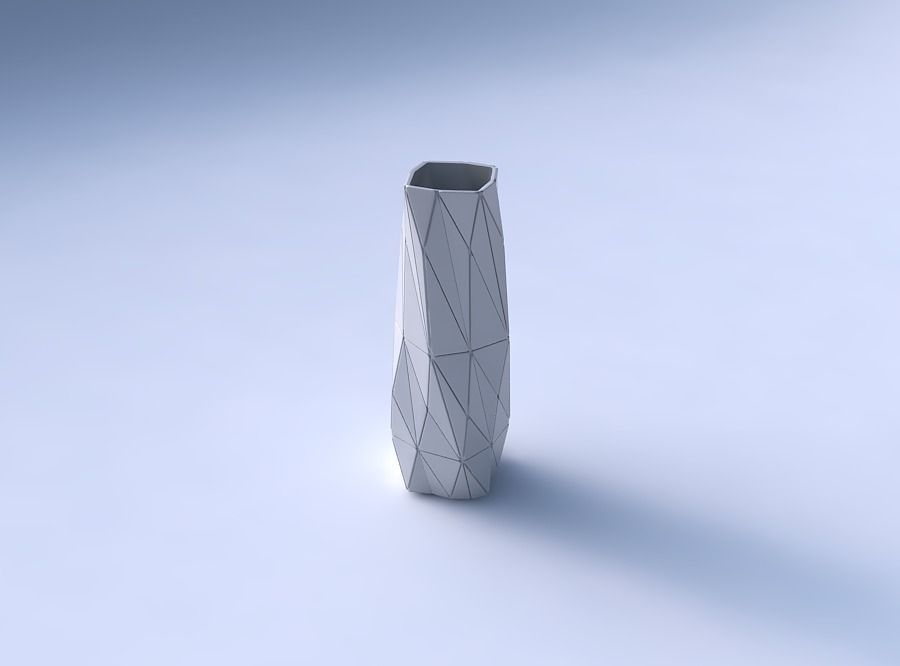 Vase twisted rectangle with triangle plates 3D print model_3
