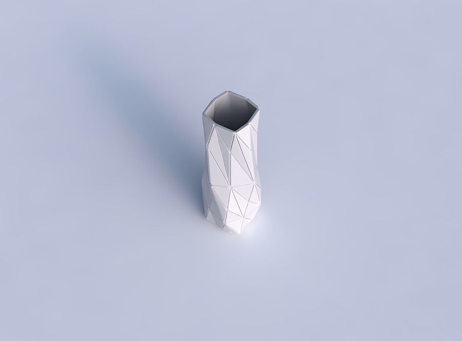 Vase twisted rectangle with triangle plates 3D print model_1