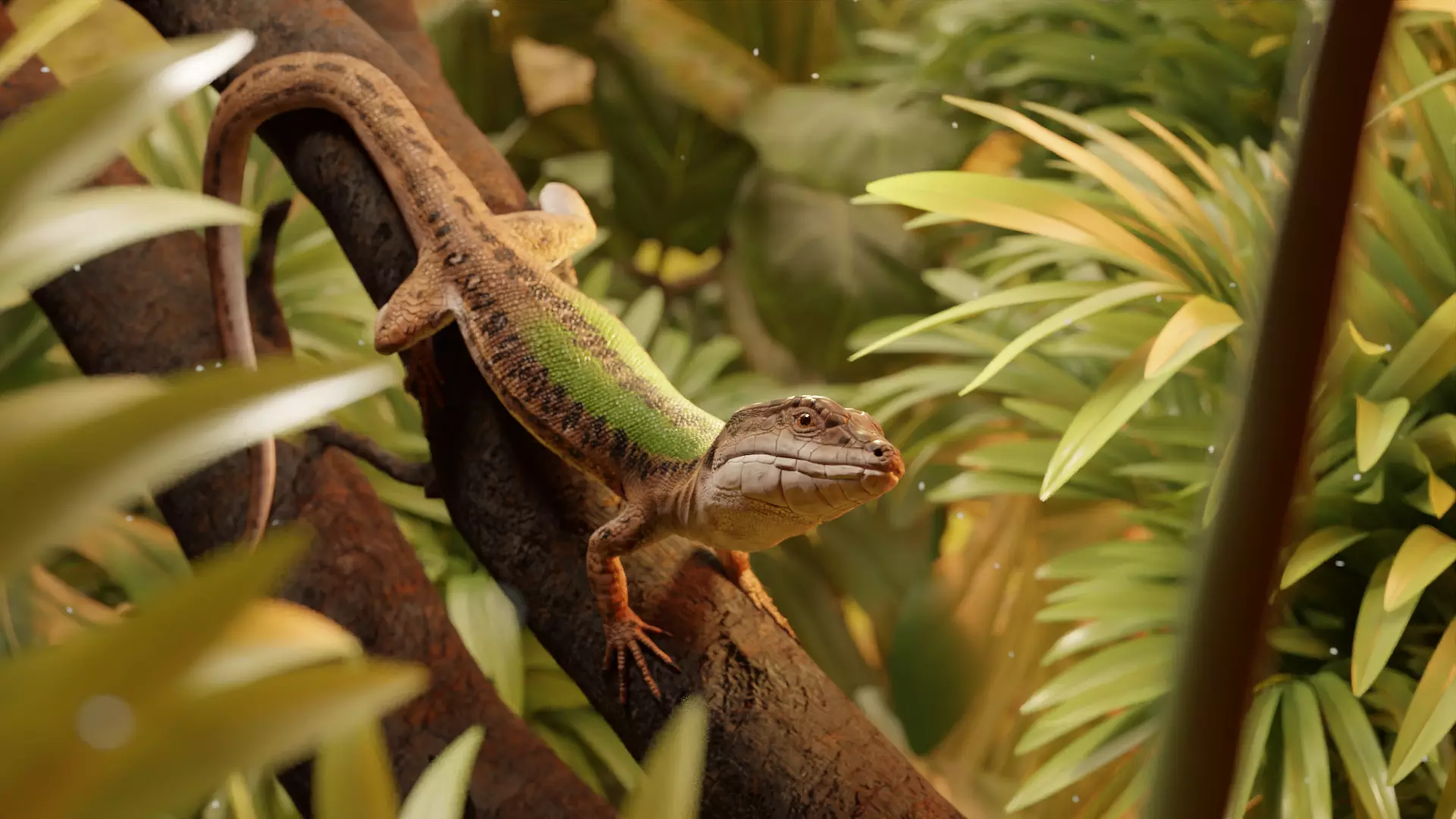 Green Lizard - Podarcis Sicula HQ Low-poly 3D model_0