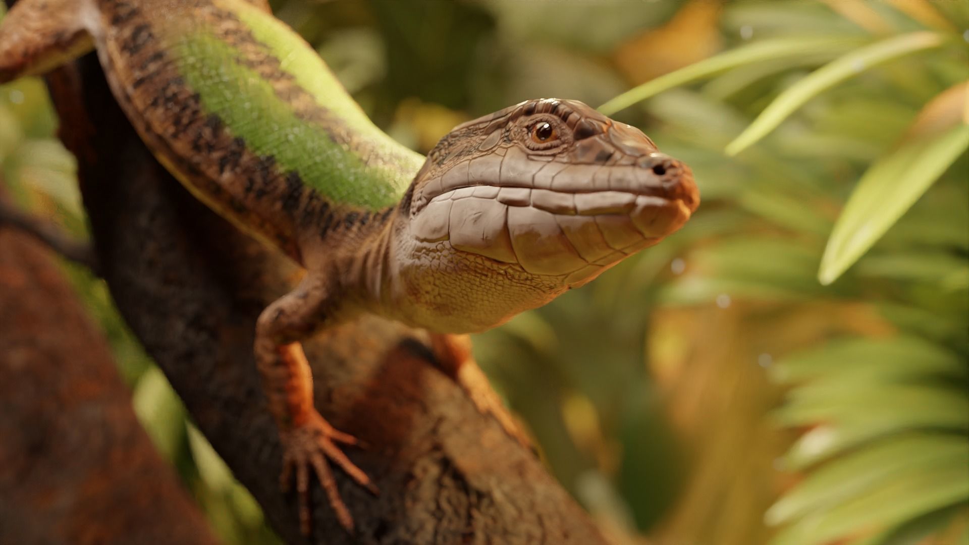 Green Lizard - Podarcis Sicula HQ Low-poly 3D model_1