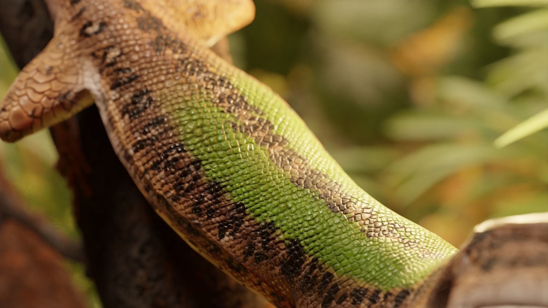 Green Lizard - Podarcis Sicula HQ Low-poly 3D model_2
