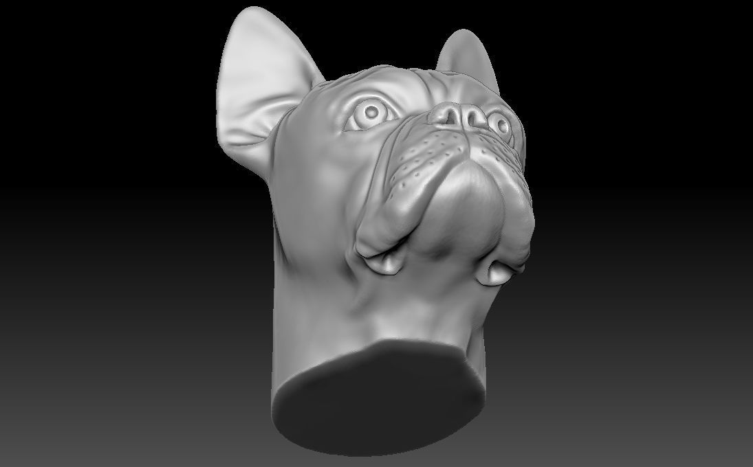 French Bulldog head for 3D printing 3D print model_20