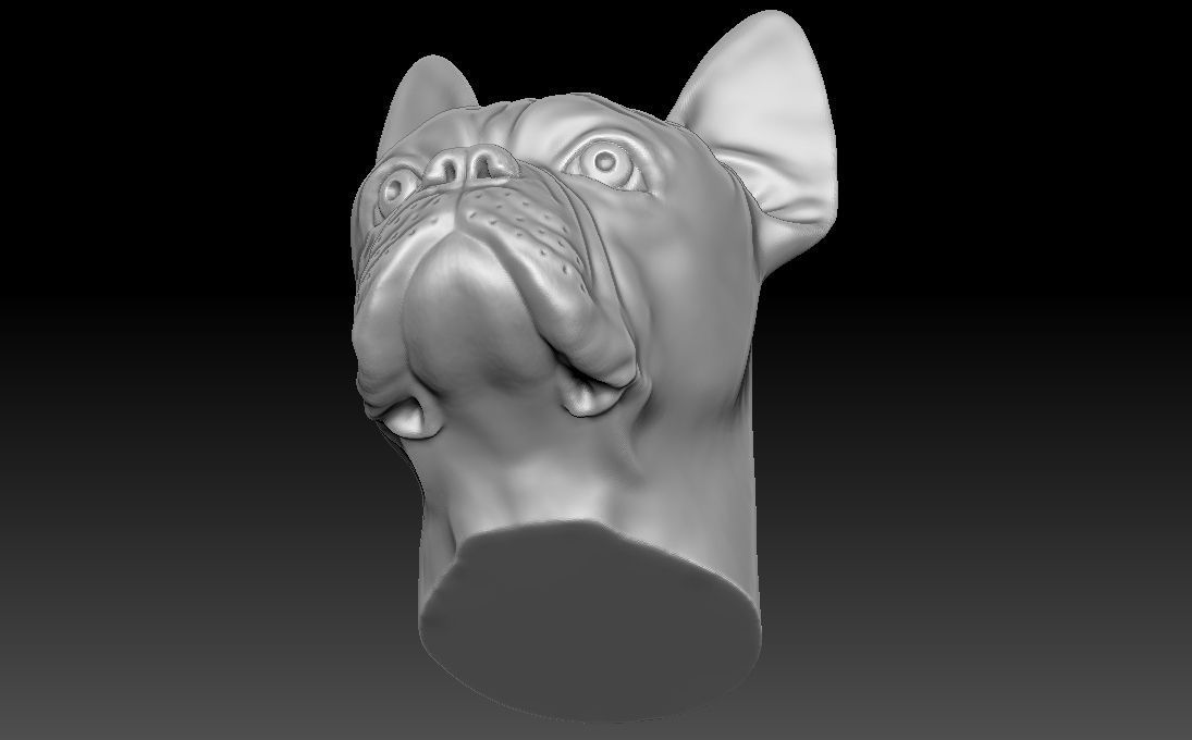 French Bulldog head for 3D printing 3D print model_19