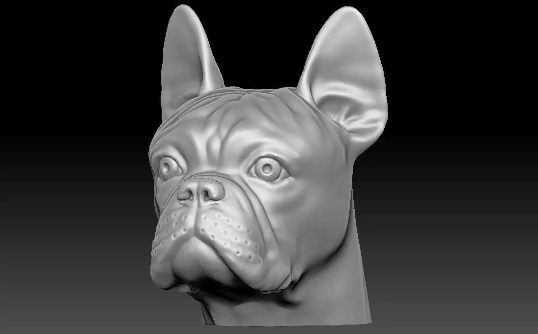 French Bulldog head for 3D printing 3D print model_0