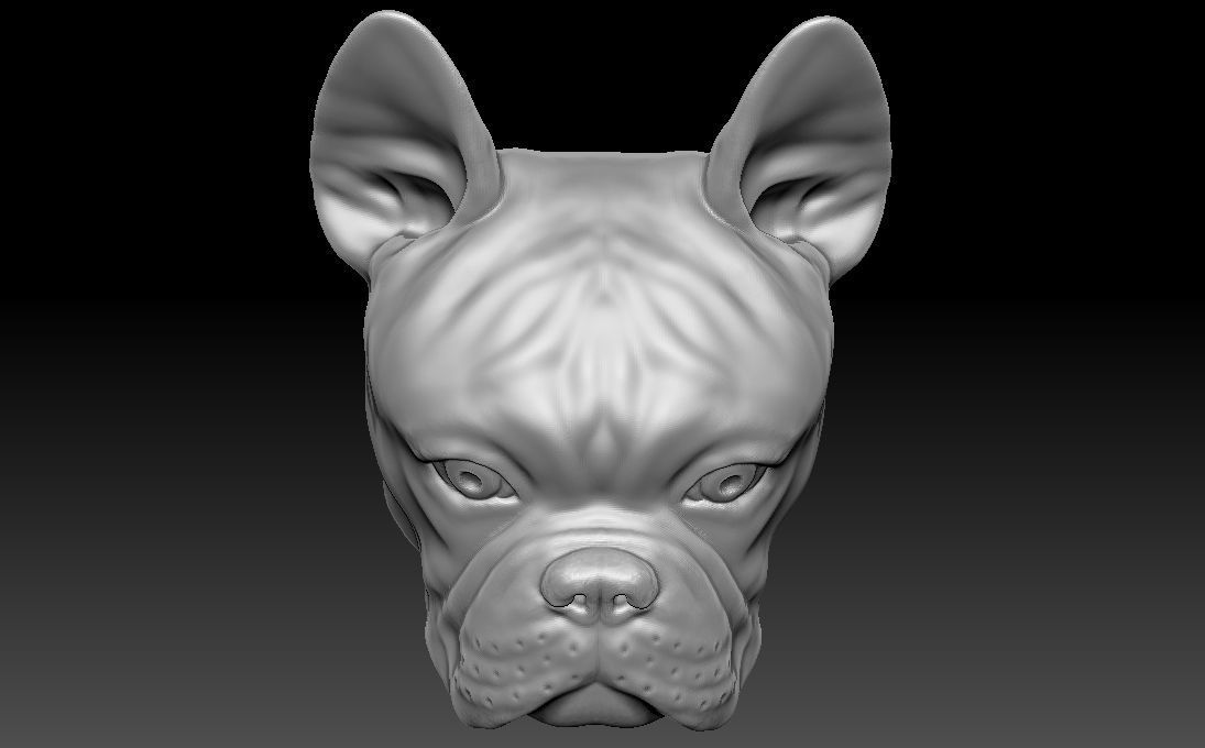 French Bulldog head for 3D printing 3D print model_17