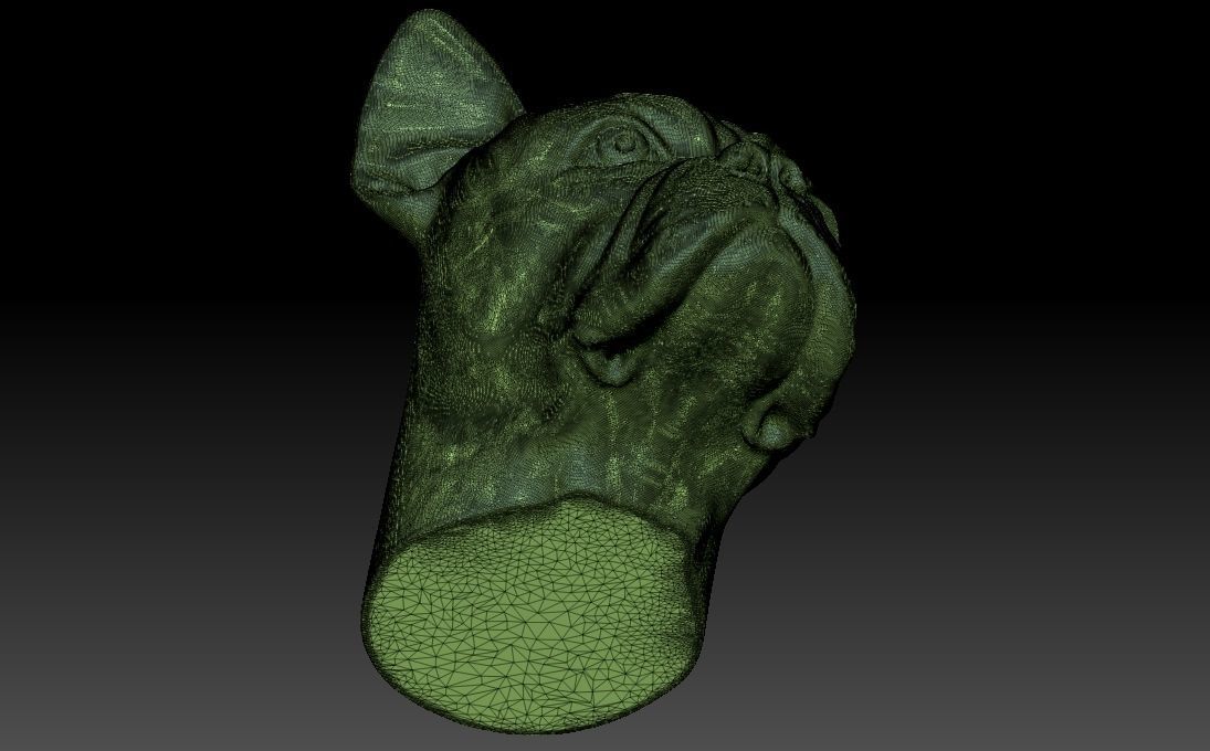 French Bulldog head for 3D printing 3D print model_24